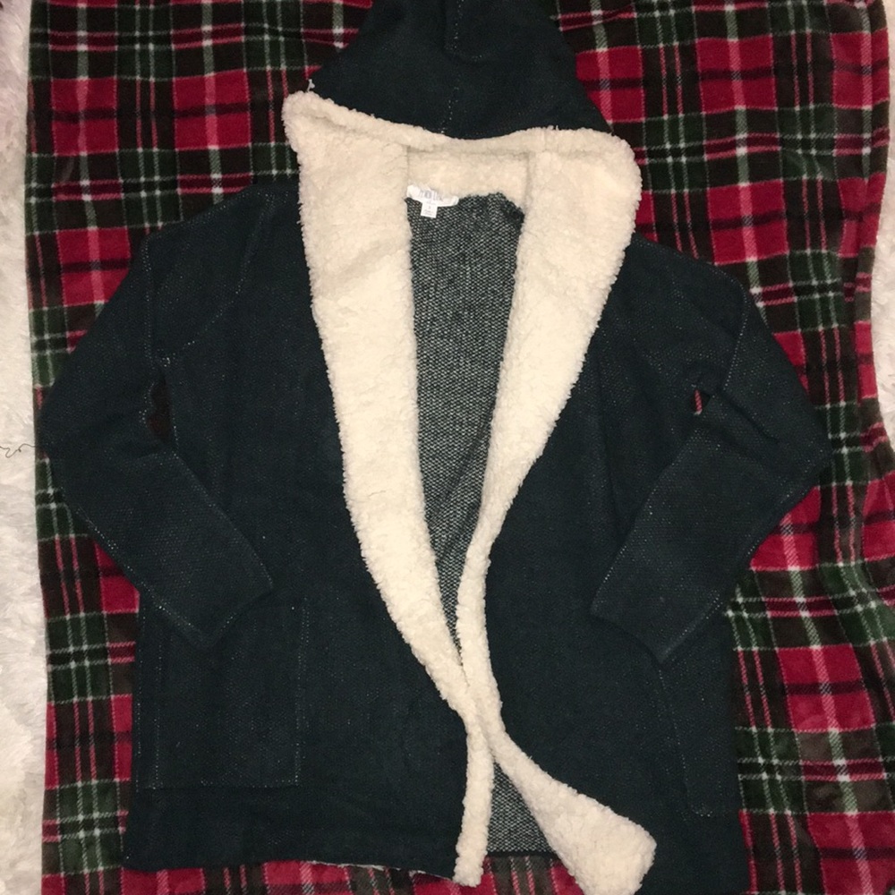 Green Faux Sherpa Coat